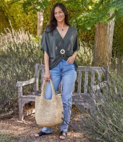 Rattan Buckle Twist Top