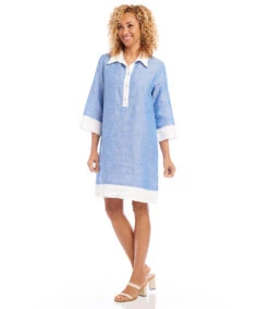 Contrast Shirtdress -Lunaria Store 2L20510 BLU 004