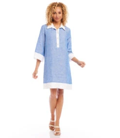 Contrast Shirtdress -Lunaria Store 2L20510 BLU 005