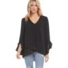 Ruffle Sleeve Crossover Top -Lunaria Store L25490 black 001 4355eeaa 10cb 4e30 8a45 c3d8f0fc477d