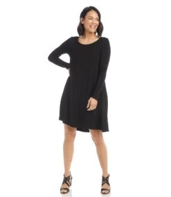 Long Sleeve Maggie Trapeze Dress 15 Long Sleeve Maggie Trapeze Dress -Lunaria Store karenkane 2021 fall L13426 BLK 005 ca86996d 3713 4407 93fa 97dd8d18a574