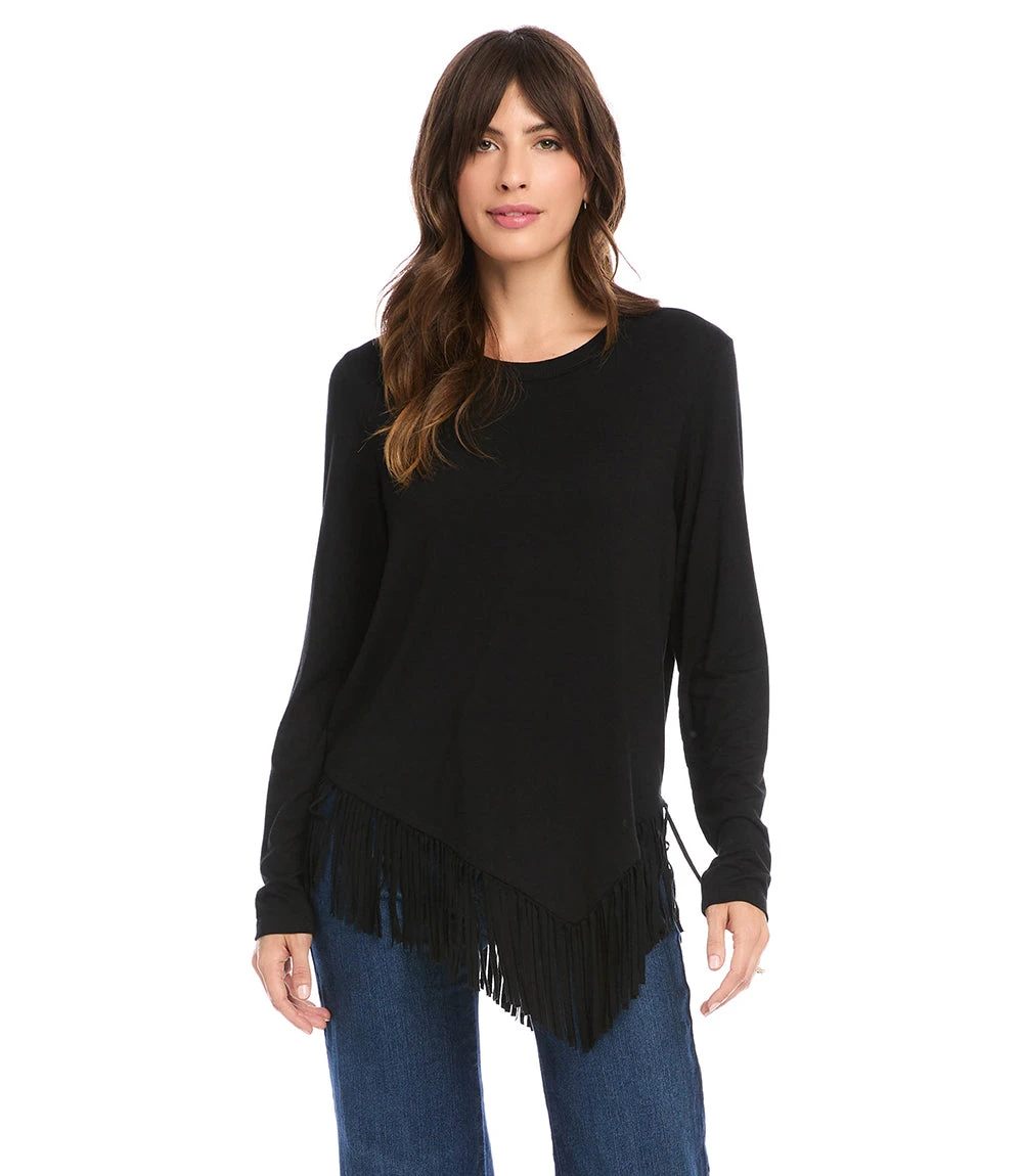 Petite Size Asymmetric Fringe Top 3 Petite Size Asymmetric Fringe Top