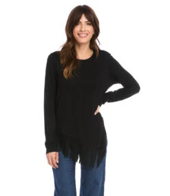 Petite Size Asymmetric Fringe Top 10 Petite Size Asymmetric Fringe Top -Lunaria Store karenkane 2022 fall 3L13169P BLK 005