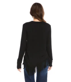 Asymmetric Fringe Top -Lunaria Store karenkane 2022 fall 3L13169 BLK 003