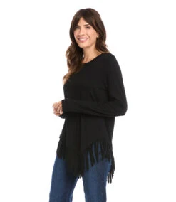 Asymmetric Fringe Top -Lunaria Store karenkane 2022 fall 3L13169 BLK 004