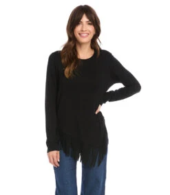 Asymmetric Fringe Top -Lunaria Store karenkane 2022 fall 3L13169 BLK 005