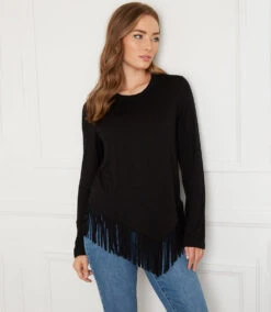 Asymmetric Fringe Top -Lunaria Store karenkane 2022 fall 3L13169 BLK 006