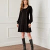 Studded A-Line Dress -Lunaria Store karenkane 2022 fall 3L14327 BLK 132534