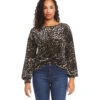 Petite Size Velvet Burnout Twist-Front Top -Lunaria Store karenkane 2022 fall 3L19604P BBR 004