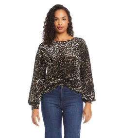 Velvet Burnout Twist-Front Top