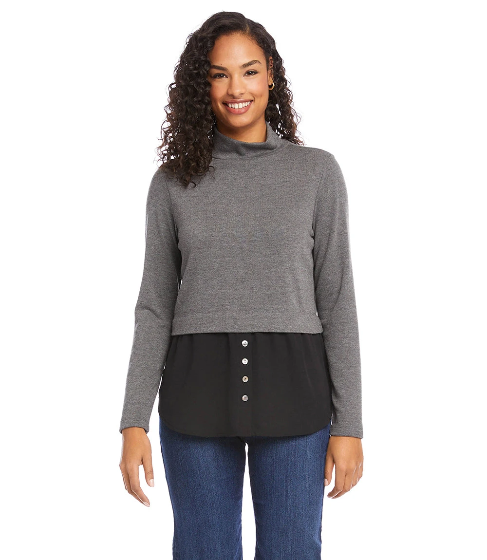 Layered Mock Neck Sweater 4 Layered Mock Neck Sweater - Image 2