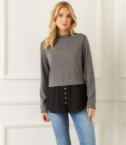 Layered Mock Neck Sweater 20 Layered Mock Neck Sweater -Lunaria Store karenkane 2022 fall 3L43415 DHWB 006