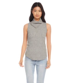 Sleeveless Drape Neck Top