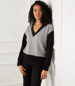 Colorblock V-Neck Sweater -Lunaria Store karenkane 2022 fall 3L57572 GWB 133769