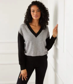 Colorblock V-Neck Sweater -Lunaria Store karenkane 2022 fall 3L57572 GWB 133773
