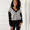 Colorblock V-Neck Sweater -Lunaria Store karenkane 2022 fall 3L57572 GWB 133783