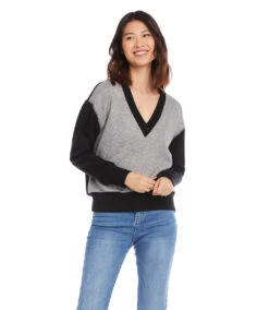 Colorblock V-Neck Sweater -Lunaria Store karenkane 2022 fall 3L57572 GWB 0819
