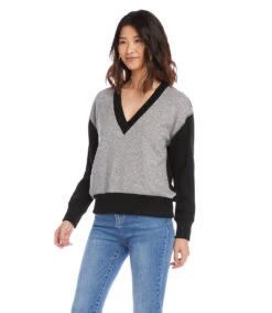 Colorblock V-Neck Sweater -Lunaria Store karenkane 2022 fall 3L57572 GWB 0840
