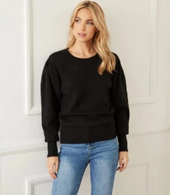 Pleat Sleeve Sweater 14 Pleat Sleeve Sweater -Lunaria Store karenkane 2022 fall 3N94229 BLK 001