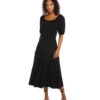 Petite Size Peasant Artisan Dress 1 Petite Size Peasant Artisan Dress -Lunaria Store karenkane 2022 spring 1L13123P BLK 002