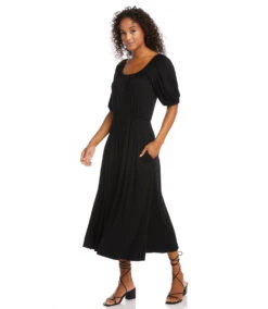 Petite Size Peasant Artisan Dress -Lunaria Store karenkane 2022 spring 1L13123P BLK 004
