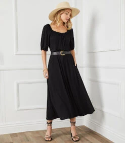 Peasant Artisan Dress -Lunaria Store karenkane 2022 spring 1L13123 BLK 007
