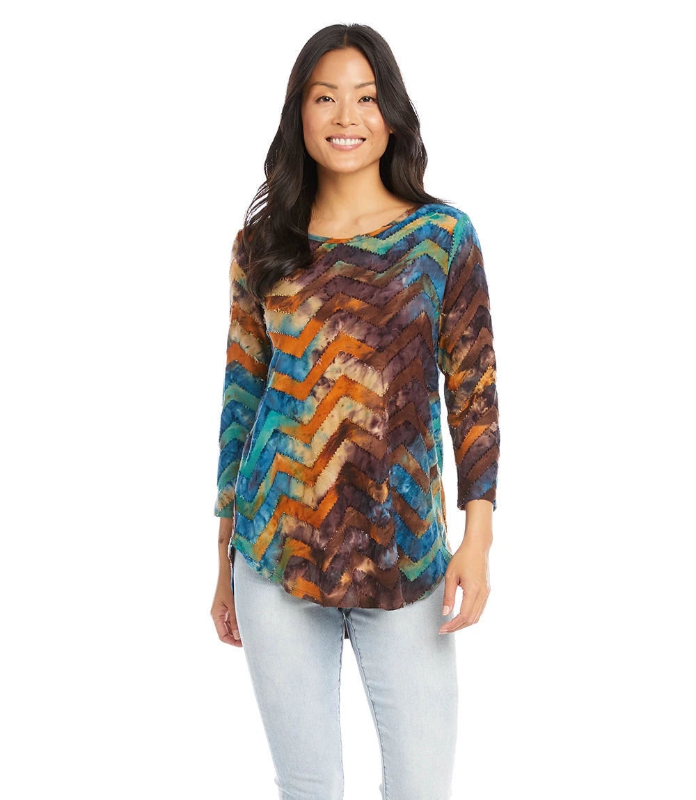 Tie-Dye Burnout Shirttail Top 3 Tie-Dye Burnout Shirttail Top
