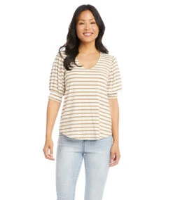 Shirred Sleeve Shirttail Tee