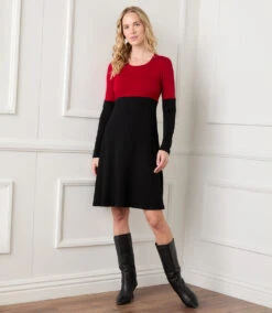 Contrast Scoop Neck Dress