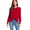 Twist Front Top -Lunaria Store karenkane 2022 winter 4L13231 RED 001