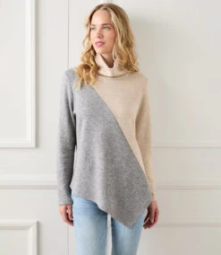 Asymmetric Colorblock Top -Lunaria Store karenkane 2022 winter 4L24515 GWO 006