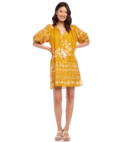 Puff Sleeve Tassel Dress -Lunaria Store karenkane 2023 spring 1L19606 GOL 006