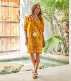 Puff Sleeve Tassel Dress -Lunaria Store karenkane 2023 spring 1L19606 GOL 007