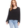 Petite Size Lantern Sleeve Top 1 Petite Size Lantern Sleeve Top -Lunaria Store karenkane 2023 spring 1L34007P BLK 001