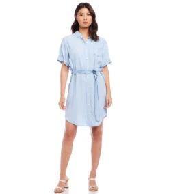 Short Sleeve Shirtdress 12 Short Sleeve Shirtdress -Lunaria Store karenkane 2023 spring 1L46532 CHA 001