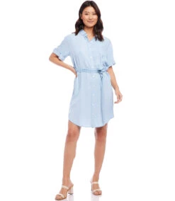 Short Sleeve Shirtdress 15 Short Sleeve Shirtdress -Lunaria Store karenkane 2023 spring 1L46532 CHA 004