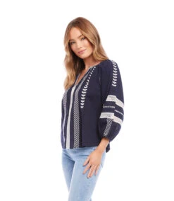 Embroidered Peasant Top -Lunaria Store karenkane 2023 spring 1L67160 NAV 005