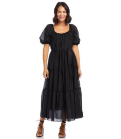 Tiered Poof Sleeve Dress -Lunaria Store karenkane 2023 spring 1L67161 BLK 002