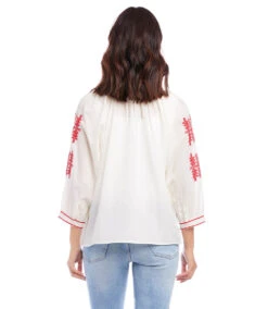 3/4 Sleeve Embroidered Top 13 3/4 Sleeve Embroidered Top -Lunaria Store karenkane 2023 spring 1L70170 CRE 004