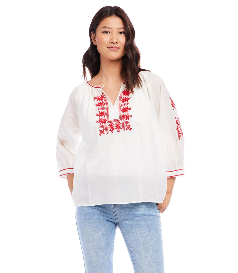 3/4 Sleeve Embroidered Top 8 3/4 Sleeve Embroidered Top - Image 6