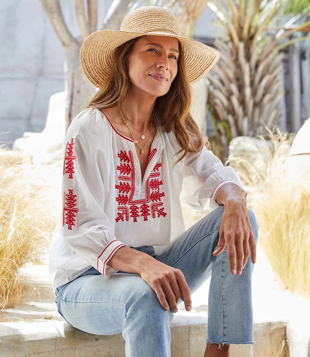 3/4 Sleeve Embroidered Top 9 3/4 Sleeve Embroidered Top - Image 7