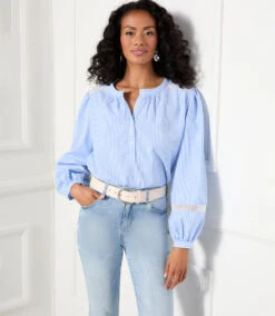 Striped Cotton Top 12 Striped Cotton Top -Lunaria Store karenkane 2023 spring 1L70173 STP 005