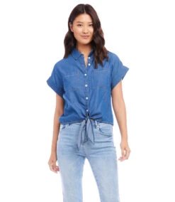 Tie-Front Shirt 12 Tie-Front Shirt -Lunaria Store karenkane 2023 spring 1L70179 DEN 003