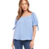 Petite Size Square Neck Top 1 Petite Size Square Neck Top -Lunaria Store karenkane 2023 spring 1L78205P BLU 001