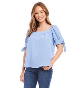 Petite Size Square Neck Top -Lunaria Store karenkane 2023 spring 1L78205P BLU 003