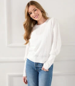 Pointelle Sweater -Lunaria Store karenkane 2023 spring 1L89635 IVO 011