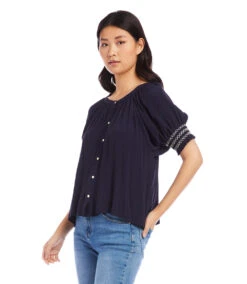 Smocked Sleeve Top -Lunaria Store karenkane 2023 summer 2L87573 NAV 004