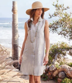 Sleeveless Shirtdress 17 Sleeveless Shirtdress -Lunaria Store karenkane 2L01557 OAT 006