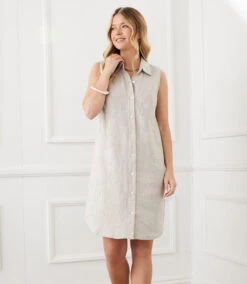Sleeveless Shirtdress 18 Sleeveless Shirtdress -Lunaria Store karenkane 2L01557 OAT 007