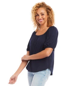 Knit Peasant Top 13 Knit Peasant Top -Lunaria Store karenkane 2L13016 NAV 003